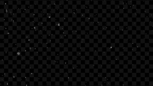 Falling particles against a transparent background
