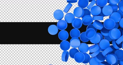 Plastic Bottle Caps Transition Animation