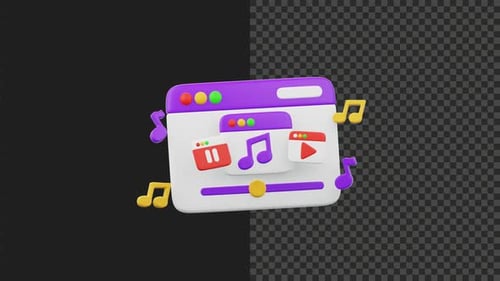 3D Music Website Animation | 4K Alpha Channel Motion