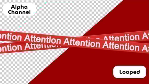 Fitas de aviso de atenção 3D cruzadas | Alpha Channel