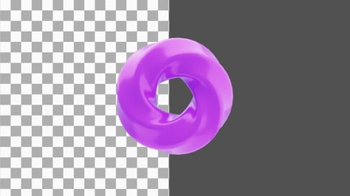 3D-Zusammenfassung der Hohlwirbelschleifenform | Alpha Channel