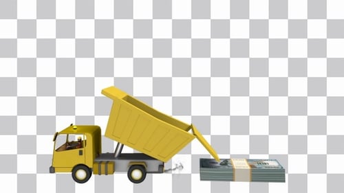 Donation Truck With Dollar Stack