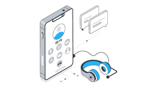 Voice call Isometric Animation Alpha Channel