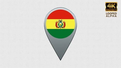 Bolivia Flag Location Pin
