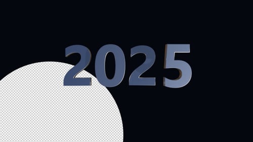 Metallic 3D 2025 Year Reveal Animation