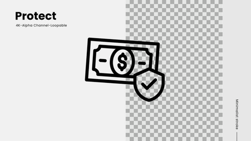 Animated Minimalist Money Protection Icon Loop