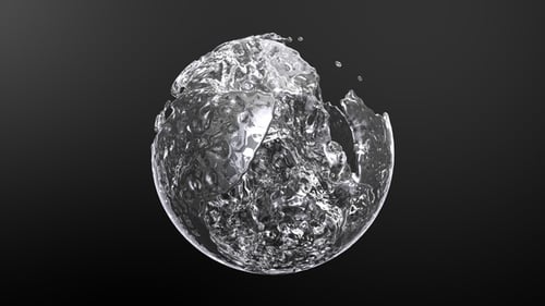 Dynamic Clear Water Sphere Formation Fluid Animation