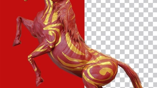 Animated Geometric Horse with Ornate Glowing Patterns