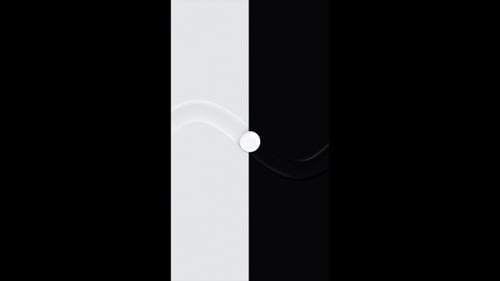 Vertical video rotating ball in black and white wave stripes. Cycles concept