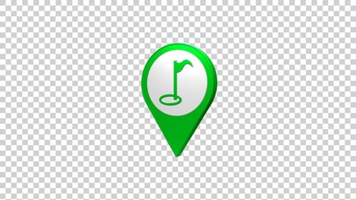 Golf Course Map Pin Location Icon Green