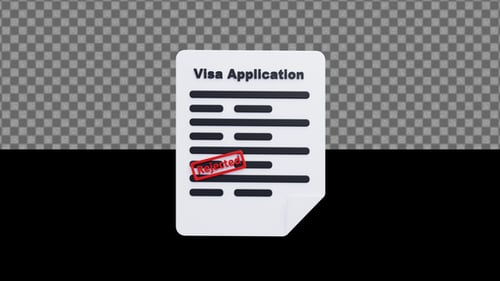 3D Visa Application Rejected Rubber Stamp Animation | Alpha Loop