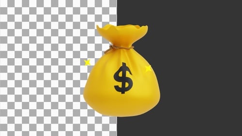 Bolsa de dinero 3D | Alpha Channel