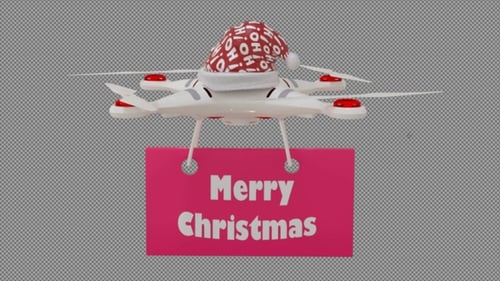 Christmas Drone Carrying Christmas Banner