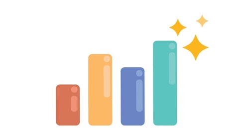 Flat Design Animated Graph Icon - Transparency