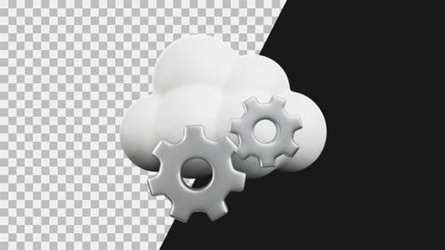 3D-Animationssymbol der Cloud-Einstellung | Alphakanal
