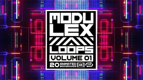 Neon Glitch Abstract Loops: High-Tech Digital Backgrounds Pack