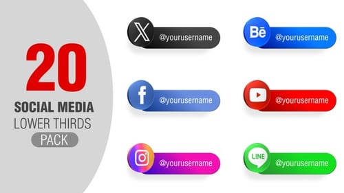 Modern Social Media Lower Thirds Text Reveal Pack