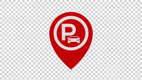 Pulsing Parking Location Map Pin Icon Animation
