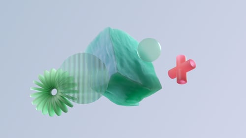 Floating Abstract Objects Motion Design Art Background