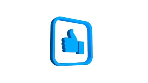 Rotating 3D Thumbs Up Social Media Like Icon Animation
