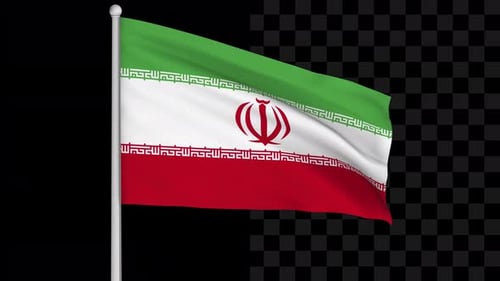 Flag of Iran Waving with Alpha Channel