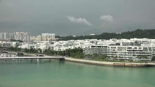 View of the business district of Singapore Panorama and landscapes of a modern business city.