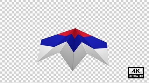 Avion en papier avec drapeau de la Republika Srpska