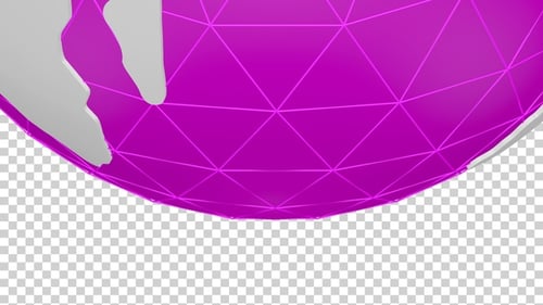 Futuristic Rotating Earth Globe with Glowing Geometric Lines