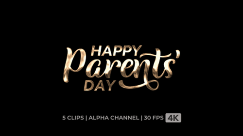 Happy Parents Day Metallic Script Text Reveal Animation