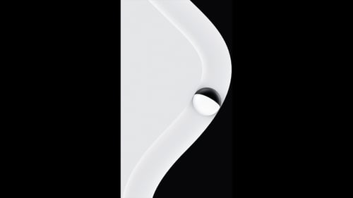 Vertical video black and white background with rotating sphere in center