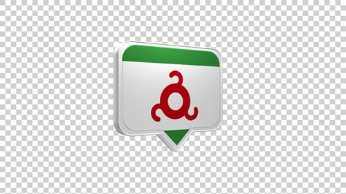 3D Spinning Flag of Ingushetia Map Icon