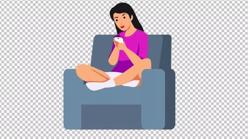 Woman using the Phone | Alpha Channel