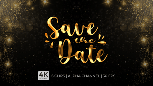 Save the Date Metallic Text Reveal Animation