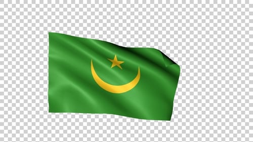 Realistic Mauritania Flag Waving Animation