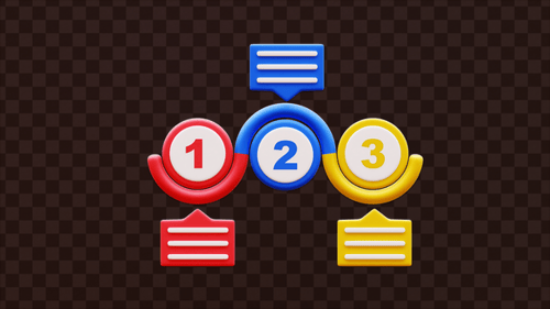 Красочная инфографическая анимация с нумерованными шагами