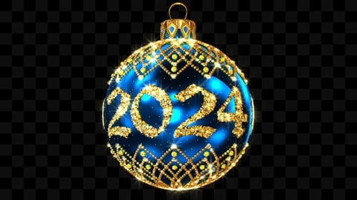 Sparkling Blue Christmas Ornament New Year Countdown