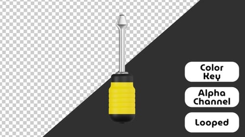 Animated 3D Screwdriver Tool Build Up