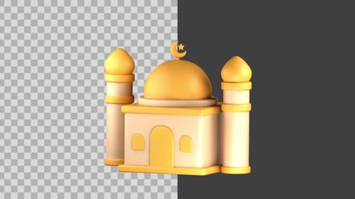 3D Animated Mosque Icon