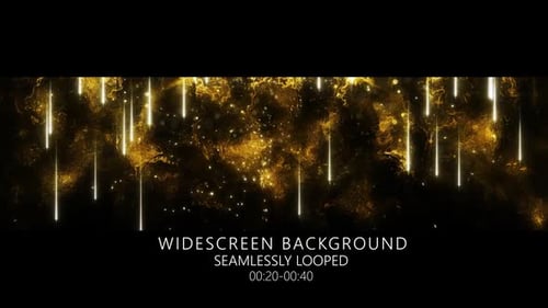 Abstract Golden Light Beams and Fluid Particles Background