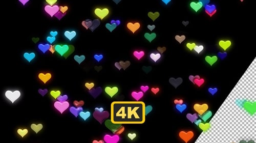 Colorful Flying Heart Love Glow