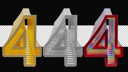 Futuristic 3D Number Four Tunnel Reveal