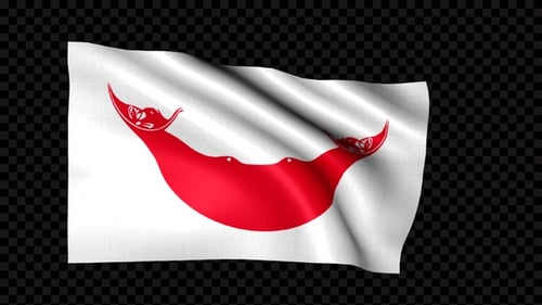 Animated Easter Island Flag Waving Seamless Loop