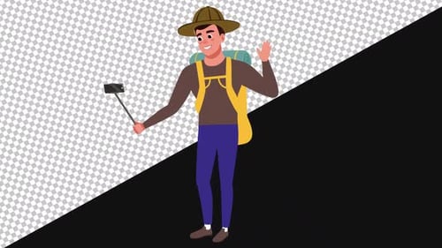 Travel Boy Video Calling | Alpha Channel