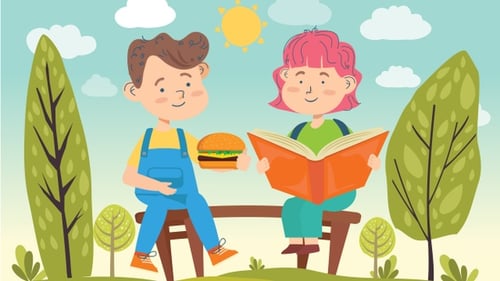 Kids And Reading Book Concept