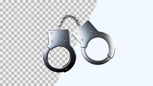 3D Animated Handcuffs Loop for Legal and Crime Content