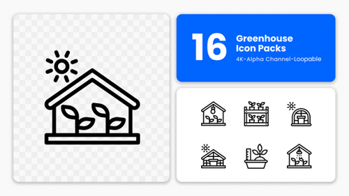 Animated Eco Icons – Greenhouses, Agriculture & Sustainability (4K Motion Graphics)