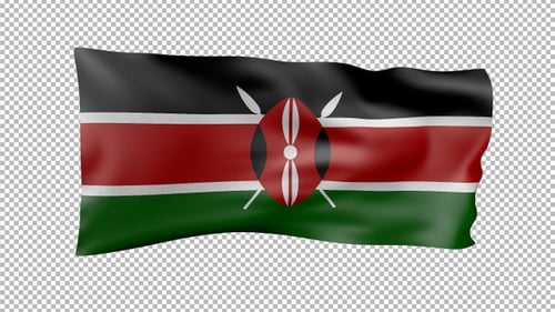 Realistic Kenyan National Flag Waving Animation