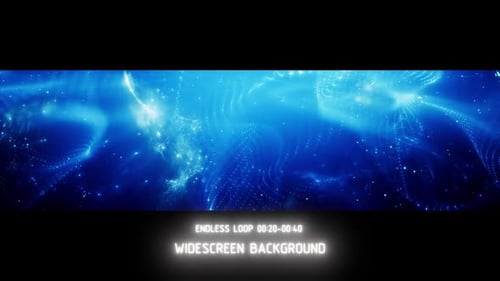 Dynamic Blue Particle Waves Flowing Abstract Loop Background