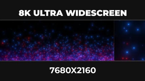 Abstract Glowing Blue Red Particles Moving Upwards Loop