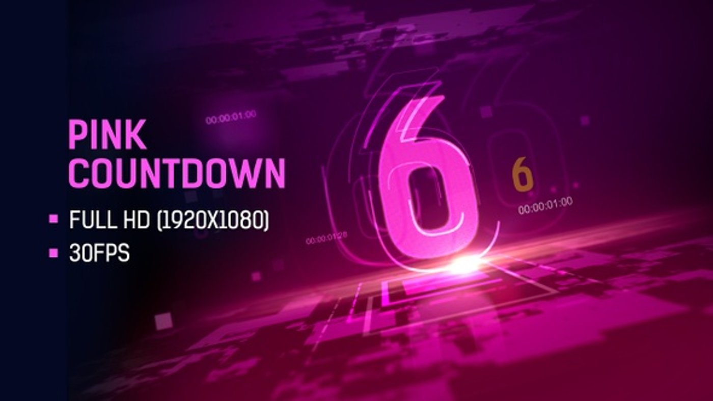 Pink Countdown, Backgrounds Motion Graphics ft. countdown & number - Envato